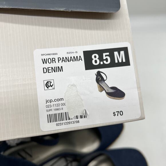 Worthington Womens Panama Block Heel Pumps Denim Size 8.5M - Picture 10 of 10